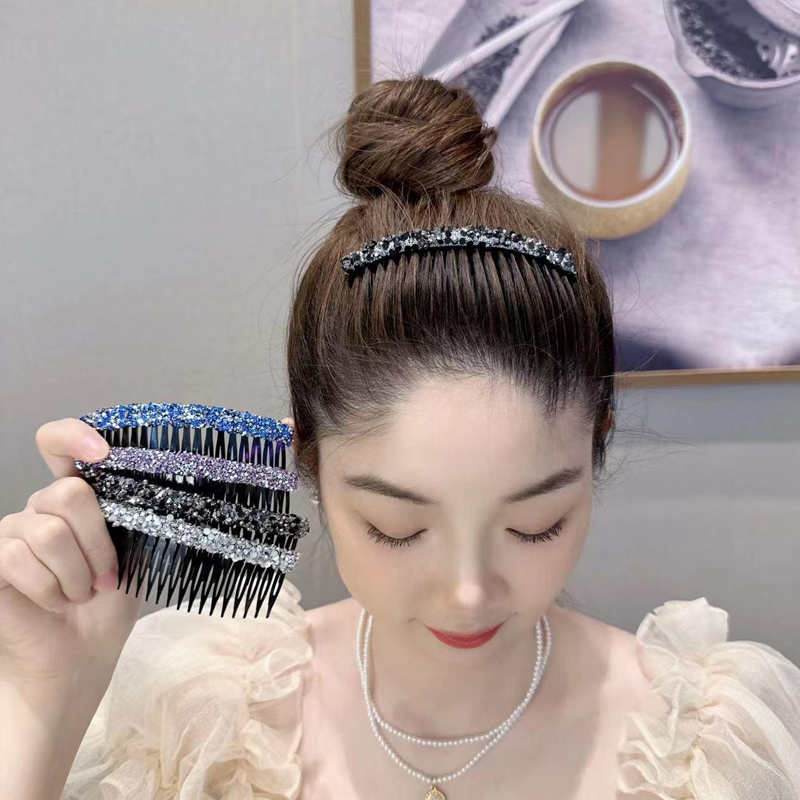 炫彩闪钻新款碎发整理神器插梳