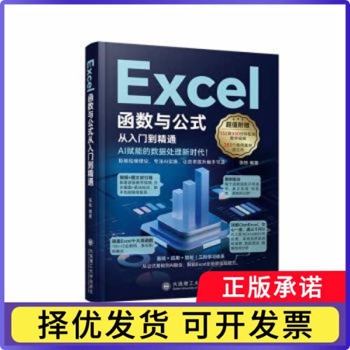 Excel函数与公式从入门到精通张栋编著9787568559812大连理工大学出版社书籍\/杂志\/报纸/计算机/网络/办公自动化软件（新）