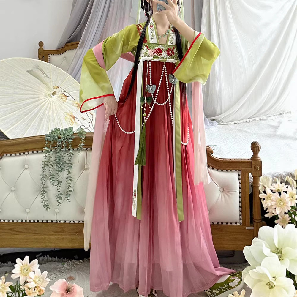汉虞葵唐制齐胸襦裙汉服女新款曦光夏季薄款中国风改良版仙气古装