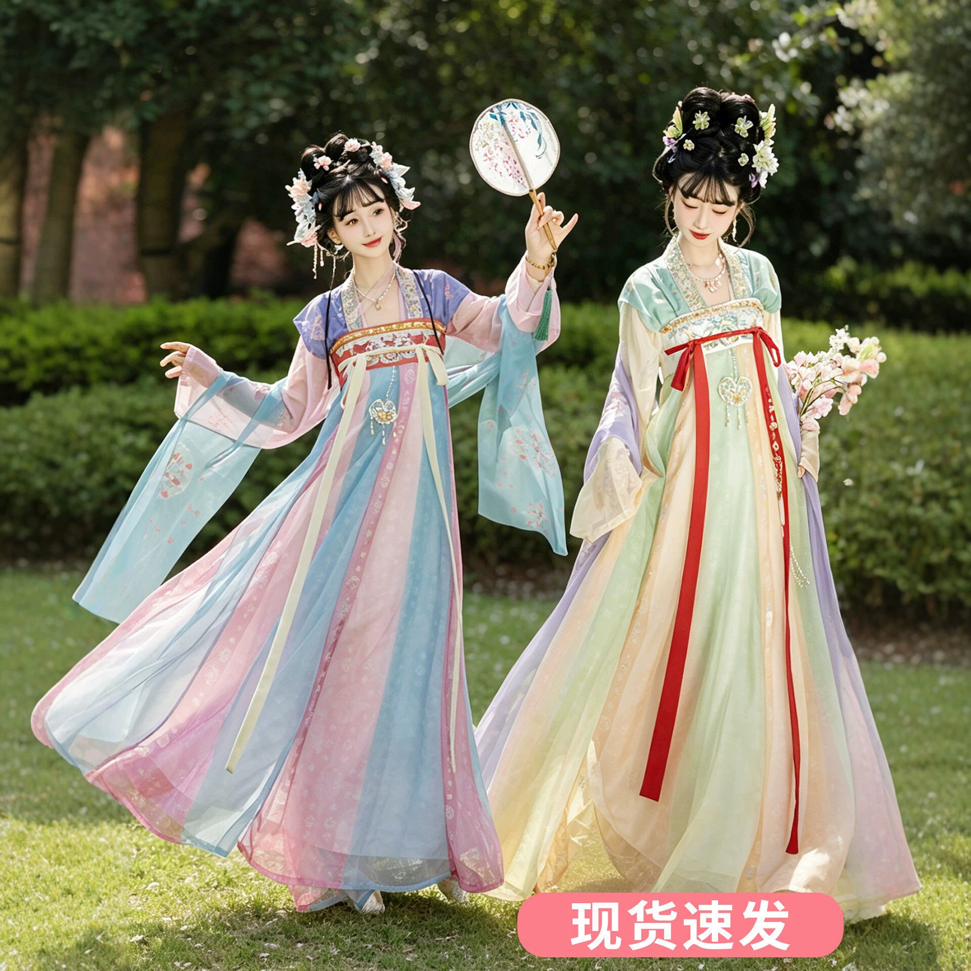 汉虞葵原创汉服女成人唐制古装汉元素绝美齐胸襦裙姐妹装春日常款