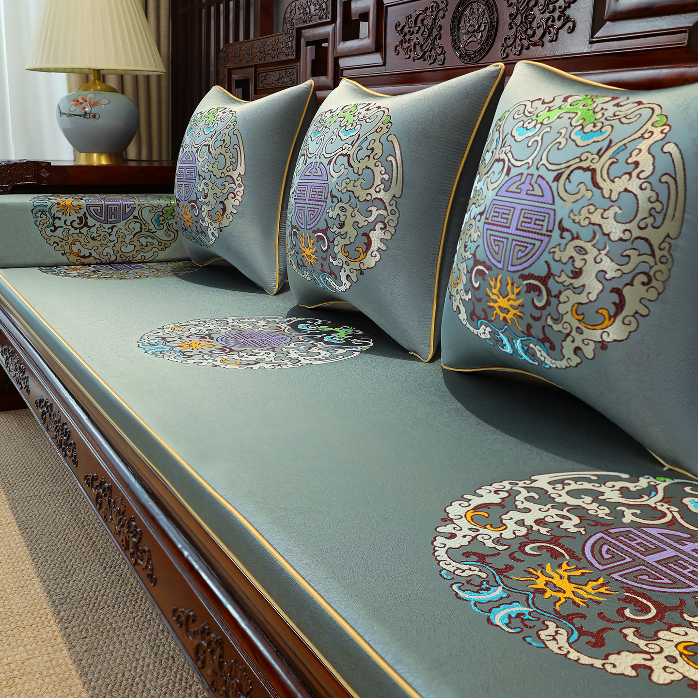 红木沙发坐垫新中式沙发垫