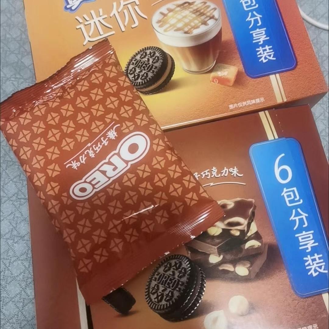 奥利奥迷你夹心饼干120g分享装海盐焦糖榛子巧克力味
