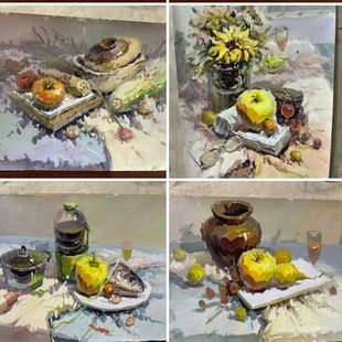 成品现货现成素描色彩水粉静物画代画定制8k4k色彩静物组合现货