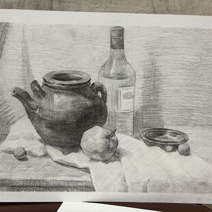 8k素描画成品代画定制纯手绘素描色彩静物素描静物成品现货8开4开