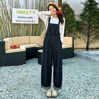 2026春秋季套装漂亮连衣裤牛仔背带连体裤女新款时尚连身裤两件套