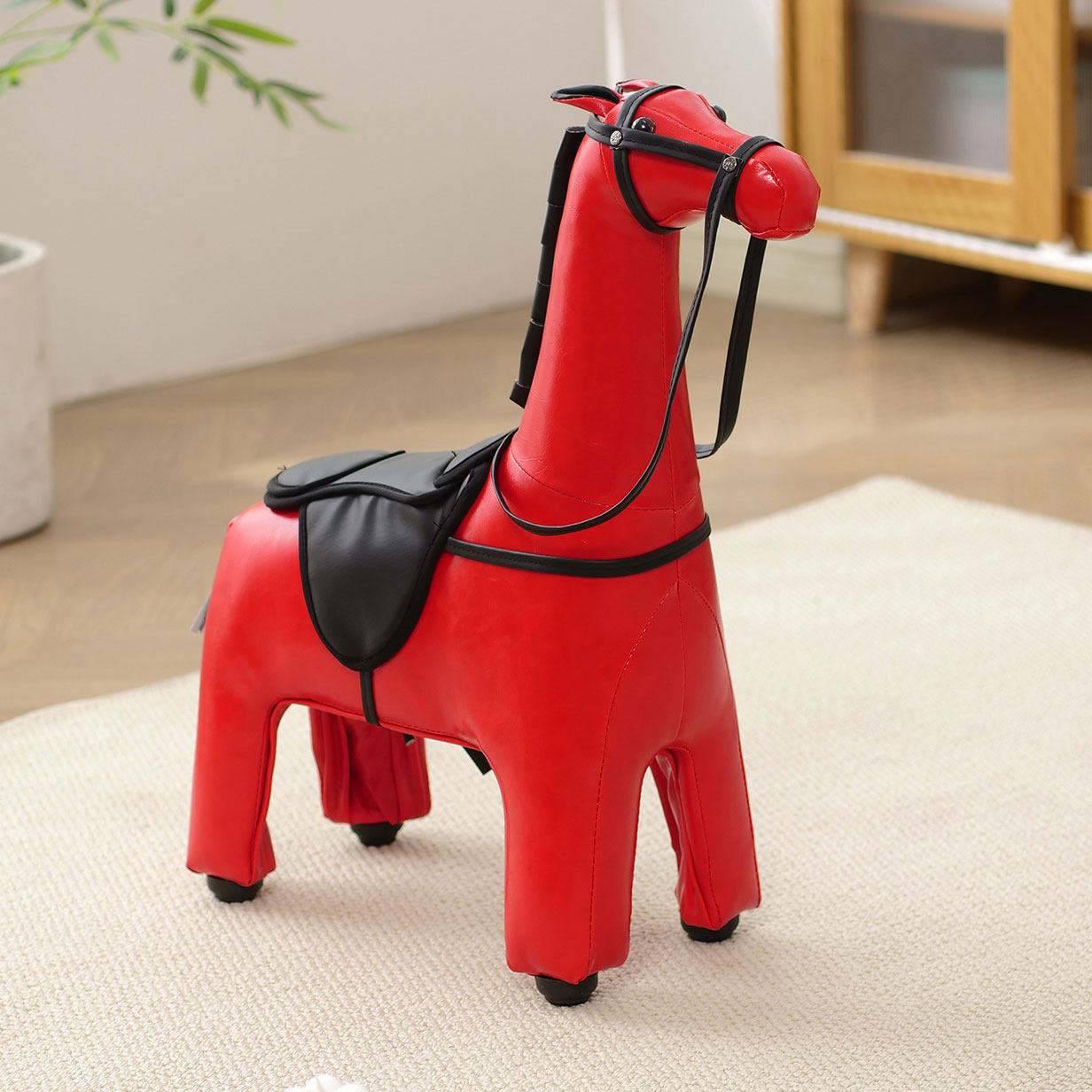 卡通小马凳宝宝家用装饰可爱动物坐凳可以骑的儿童凳红色新年摆件,住宅家具,卡通凳/异形凳,淘宝优惠券,粉丝福利购,淘宝优惠卷