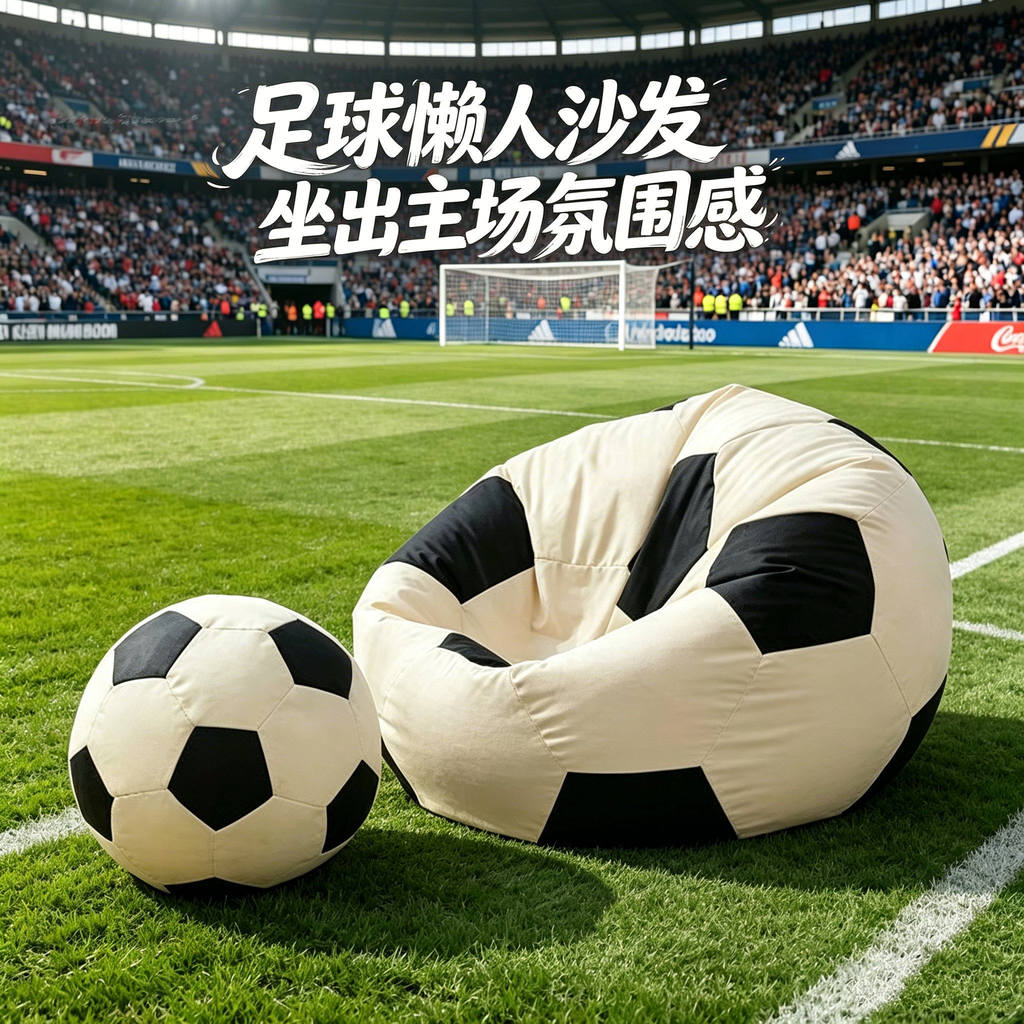 创意足球懒人沙发单人豆袋椅看球休闲榻榻米座椅卧室阳台免洗坐垫