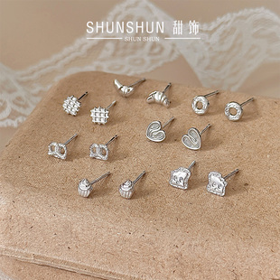 S999足银童趣甜萌烘培耳钉女时尚潮流小清新纯银养耳洞耳饰防过敏