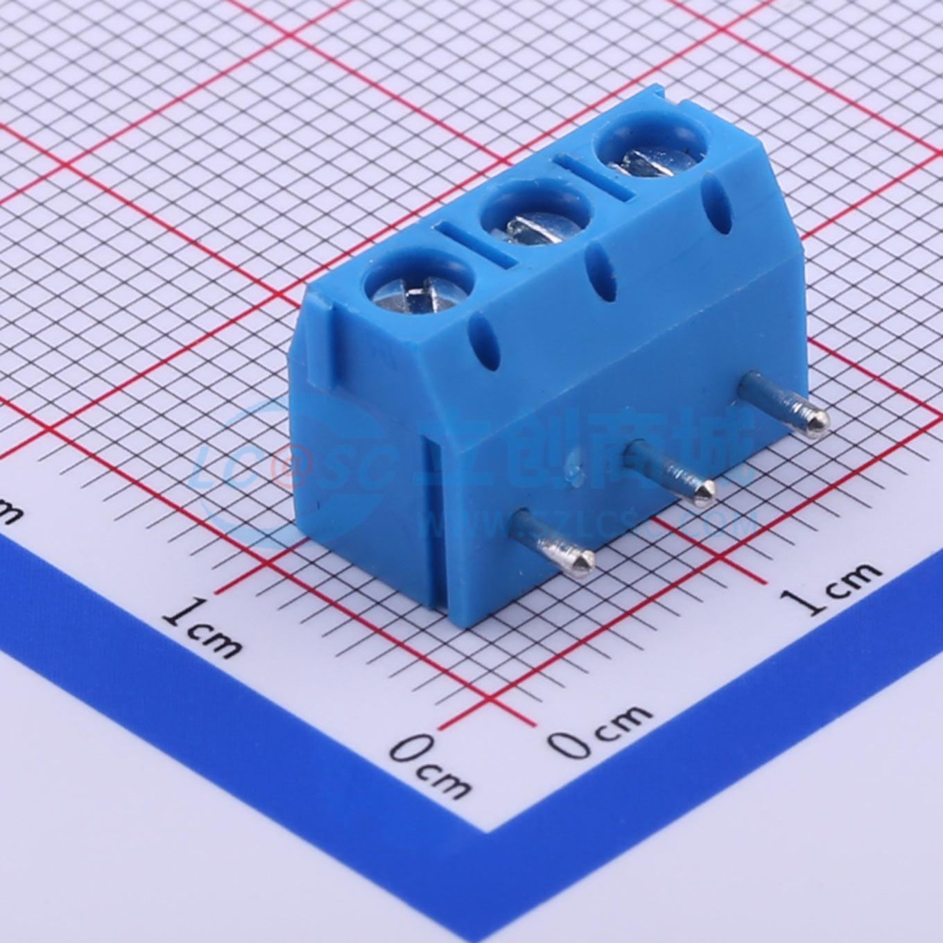 螺钉式接线端子 DB301R-5.0-3P-BU-S 弯插,P=5mm 1x3P 电子元器件