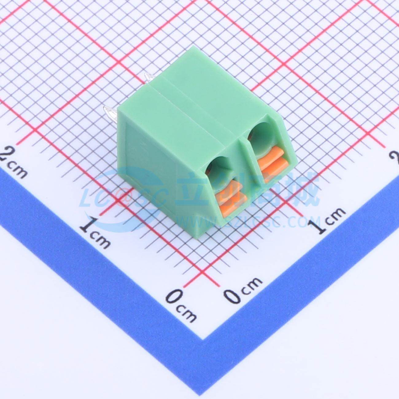 5只起 弹簧式接线端子 KF250NH-5.0-2P 插件P=5mm 1x2P 2P 电子元
