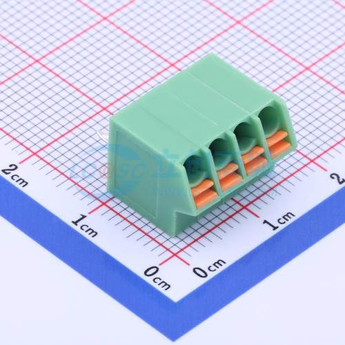 5只起 弹簧式接线端子 KF250NH-3.5-4P 插件P=3.5mm 1x4P 4P 原装