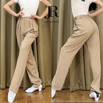 .新款拉丁舞窄版裤显瘦宽松高腰裤国标舞b薄款长裤124