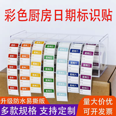 酒店厨房食品管理星期标签贴纸