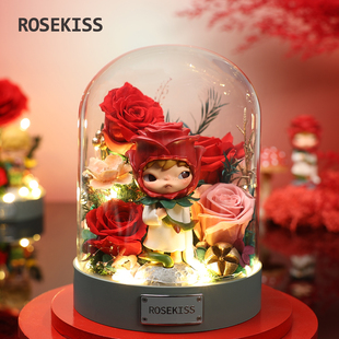 正版 旦生日礼物摆件 小王子永生花礼盒玫瑰花束情人节送女友新年元