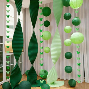 春季绿色森系挂饰你好春天主题围炉煮茶氛围挂布春天市集橱窗装饰