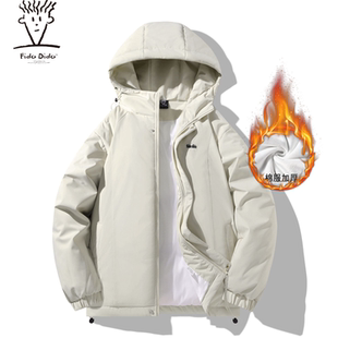 FIDO 青春字母简约纯色宽松休闲防风防水山系连帽棉服外套 DIDO