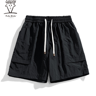 短裤 薄款 宽松休闲五分裤 FIDO 夏季 简约日系透气冰丝工装 子 DIDO