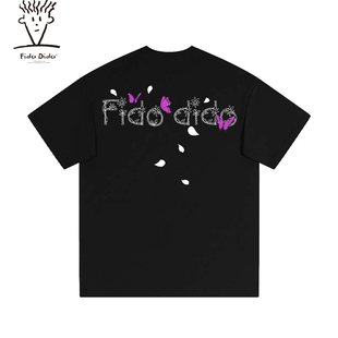 Dido美式 T恤女半袖 复古夏季 字母Logo印花男士 情侣上衣 短袖 Fido