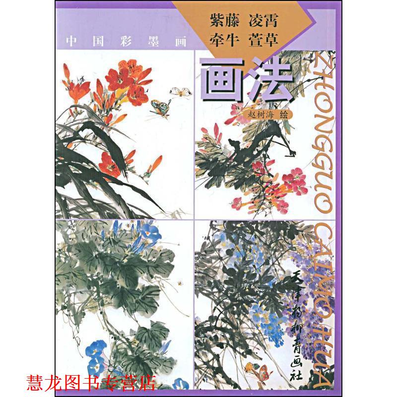 【正版书籍】 中国彩墨画：紫藤、凌霄、牵牛、萱草画法 赵树海 绘 天津杨柳青画社