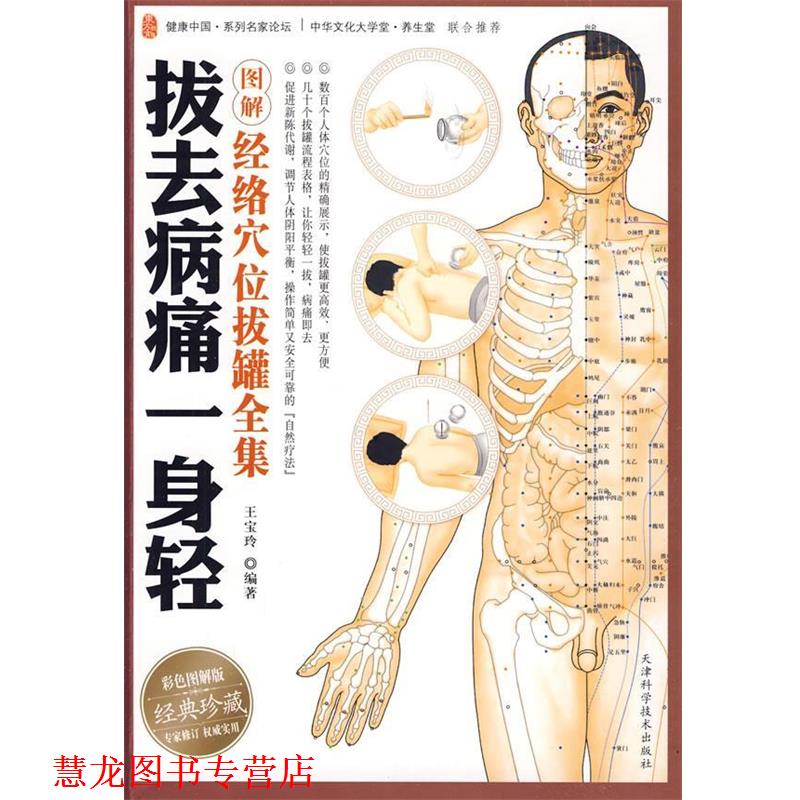 【正版书籍】 拔去病痛一身轻:图解经络穴位拔罐全集 王宝玲 编著 天津科学技术出版社