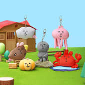 系列挂件水母螃蟹款 毛绒玩具钥匙扣礼物 粉红兔子MyFriend原创变装