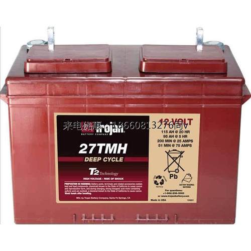 美国邱健Trojan蓄电池27TMH 12V115AH船舶房车专用进口蓄电池