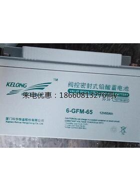 科华蓄电池12V65AH直流屏UPS专用铅酸免维护6-GFM-65原装KELONG