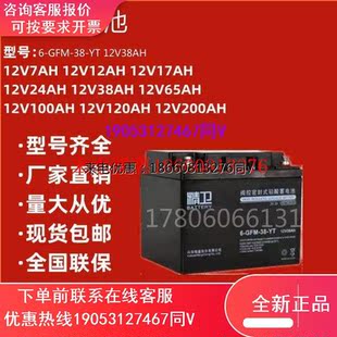 12v38ah铅酸免维护机房后备UPS电源 GFM 科华精卫蓄电池6