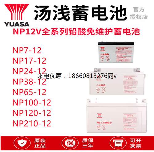 汤浅蓄电池NP-12V2/5/7AH9AH18AH24AH38AH65AH100AH120/155/210AH