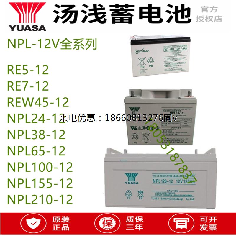YUASA汤浅蓄电池RE/NPL-12V5AH7AH45/24AH38AH65AH100AH120AH铅酸