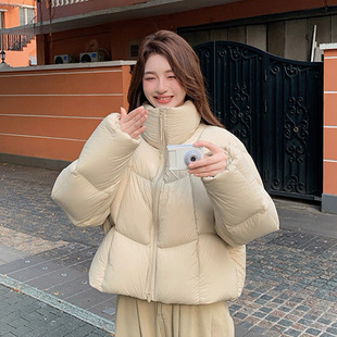 加厚轻面包服 时尚 90绒小泡芙2025冬新款 立领白鸭绒羽绒服女韩版