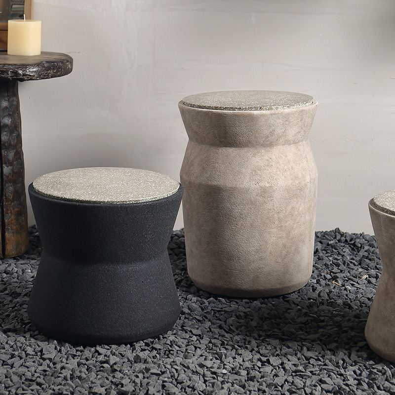 北欧风庭院别墅户外椅子水泥坐凳