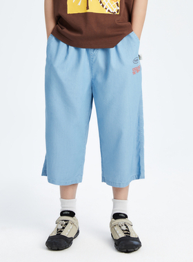 mipo SS24夏装 儿童天丝牛仔七分裤男2025新款女童短裤夏季薄款