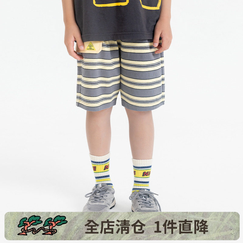 mipo儿童撞色针织短裤男女童条纹百搭亲肤吸汗休闲潮流新,童装/婴儿装/亲子装,裤子,淘宝优惠券,粉丝福利购,淘宝优惠卷