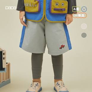 子休闲时髦洋气男女宝宝假两件运动裤 儿童户外裤 新款 papa爬爬秋季
