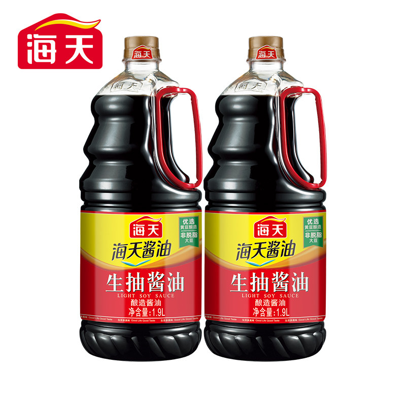 海天生抽酱油1.9L大瓶家用炒菜凉拌提鲜上色调味家用烹饪大桶,粮油调味/速食/干货/烘焙,酱油,淘宝优惠券,粉丝福利购,淘宝优惠卷