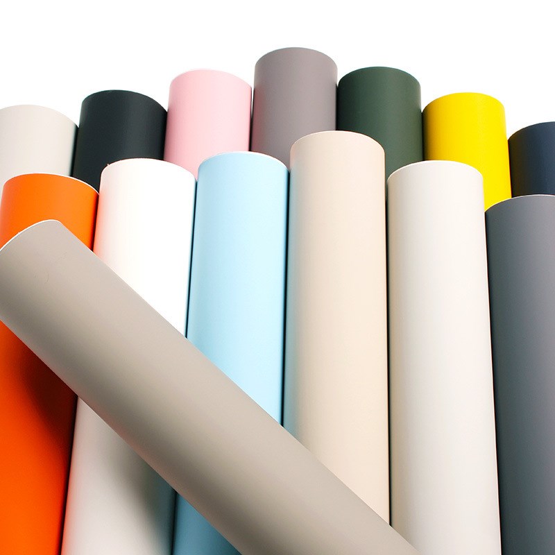 加厚纯色肤感膜防水橱柜衣柜家具翻新贴纸儿童房自粘墙纸改色膜