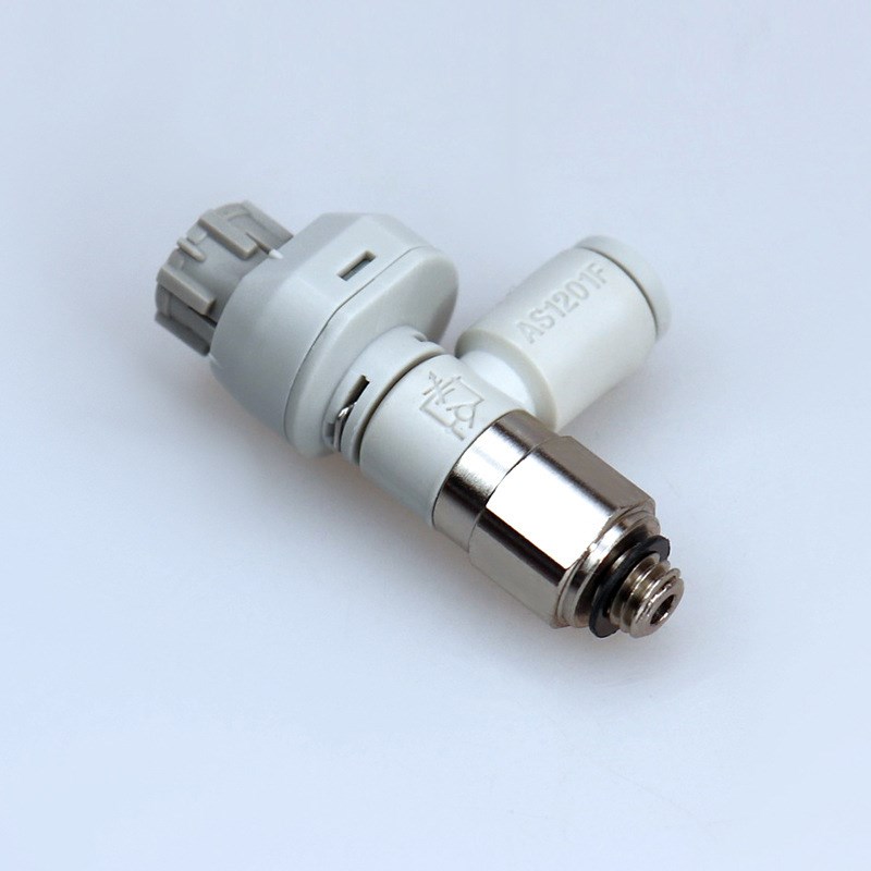 接头新款带刻度弯头限出调速阀AS1201FS-M5-04A 白色节流阀