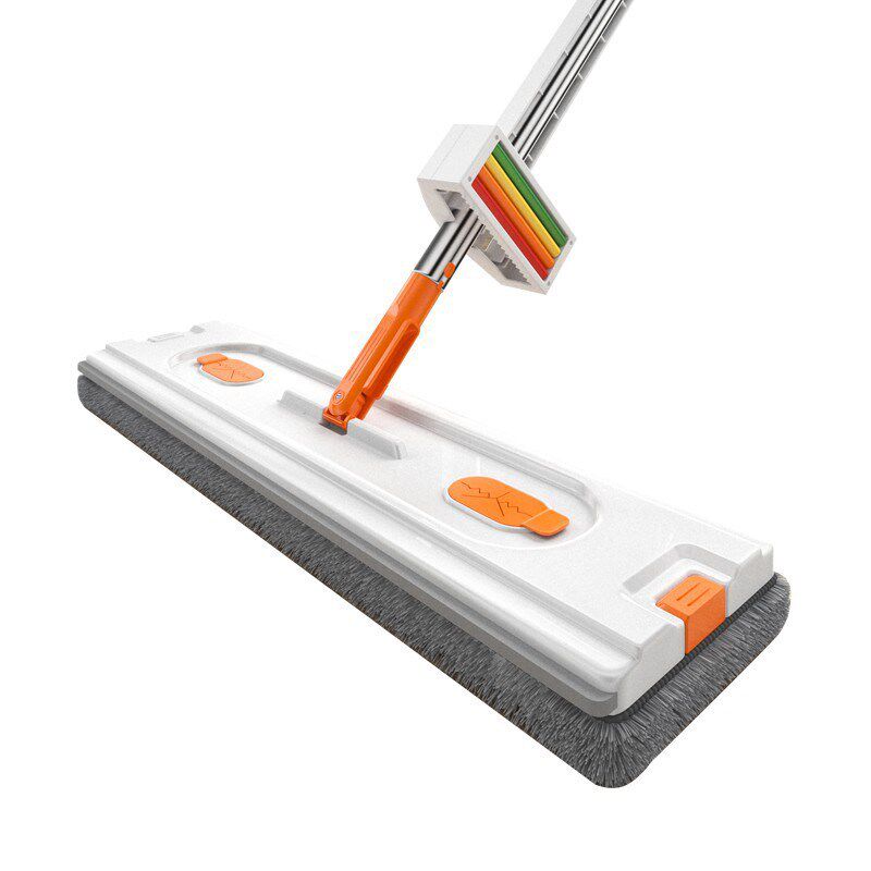 40/46/55x12cm免手洗彩虹滚轮挤水平板拖把懒人拖布平拖墩布家务