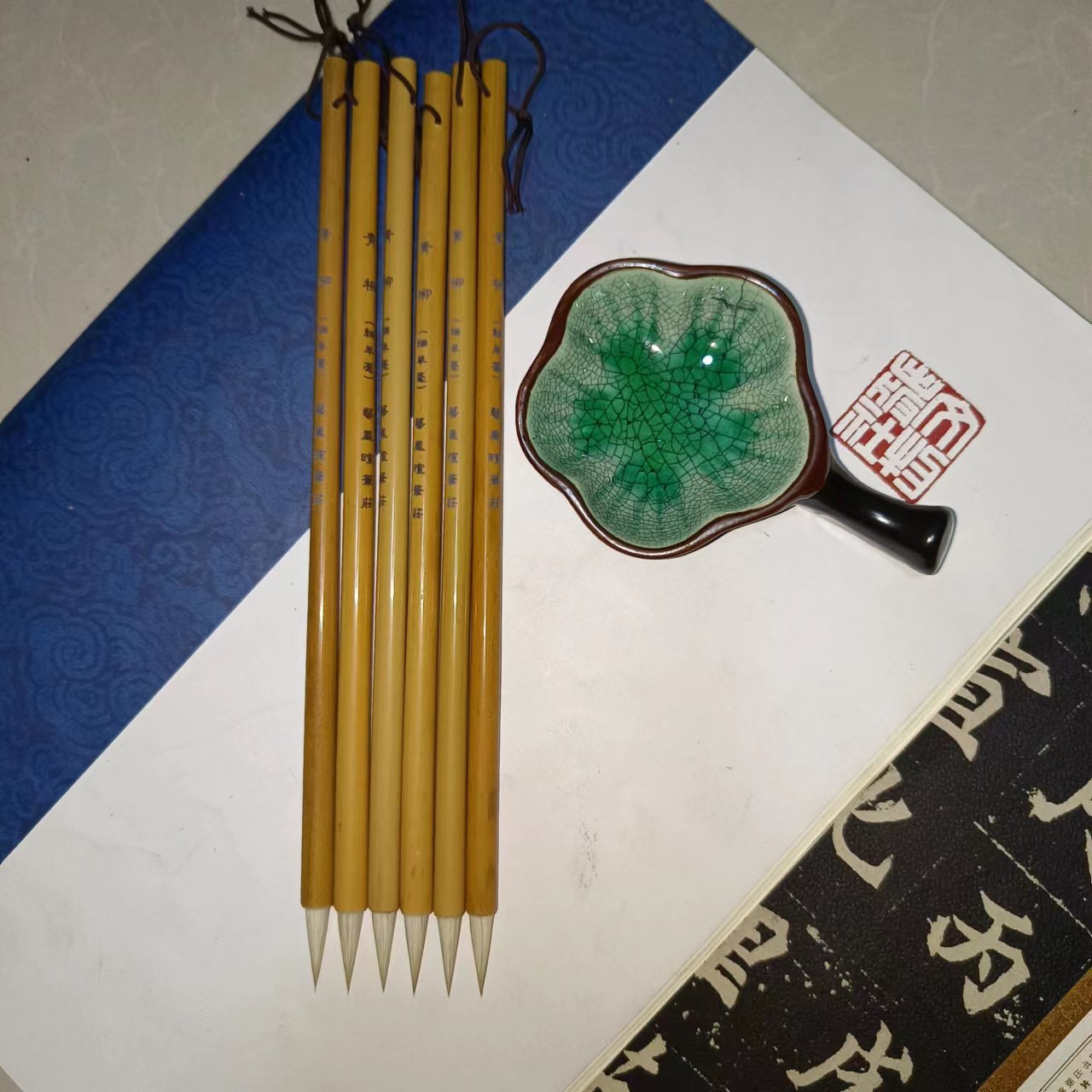 细光锋纯羊毫中楷行草小篆隶书颜体临慕软笔字帖大白云毛笔初学者