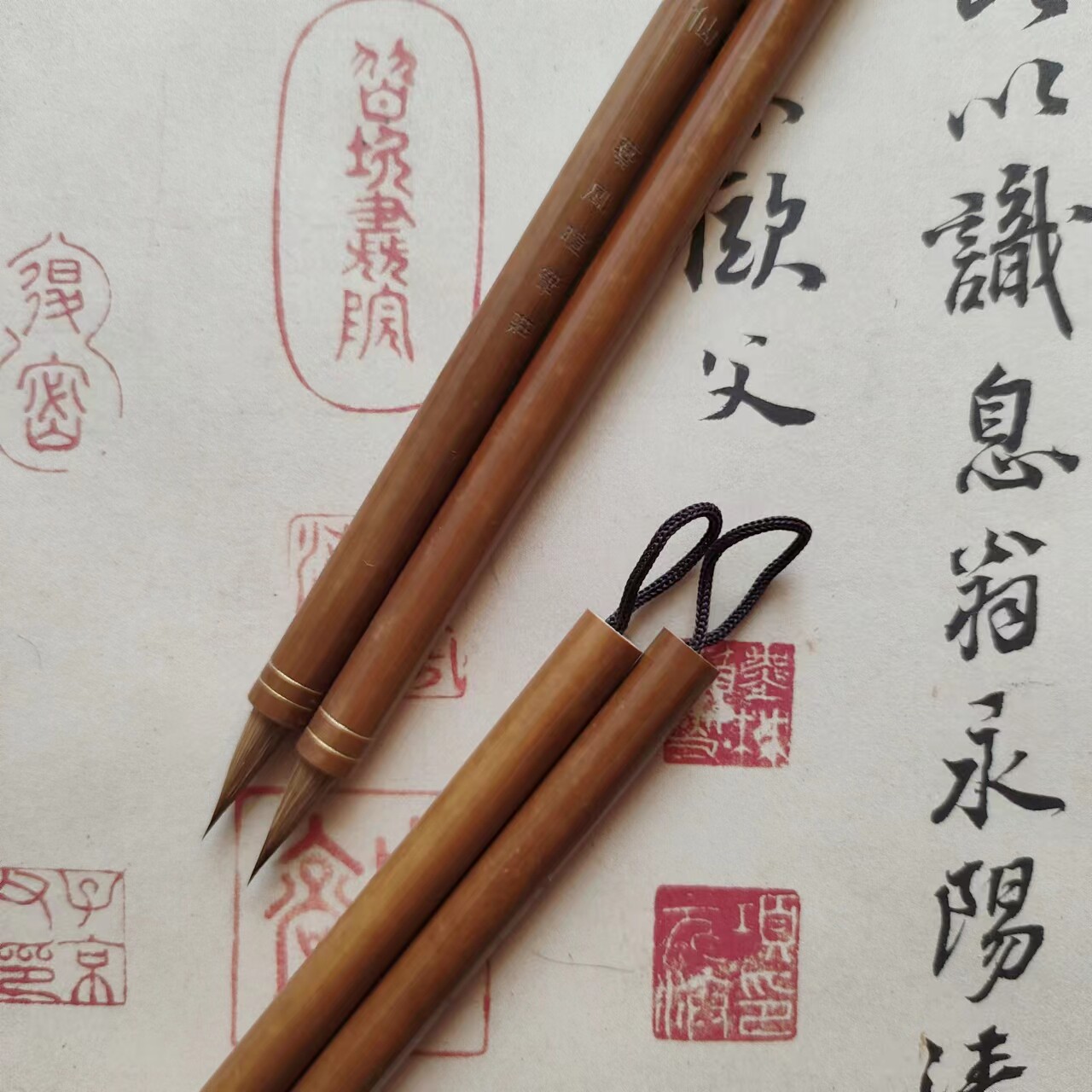 纯黑尖紫鸾仙专业小楷利器灵飞经小行草金刚经文征明书法专用毛笔