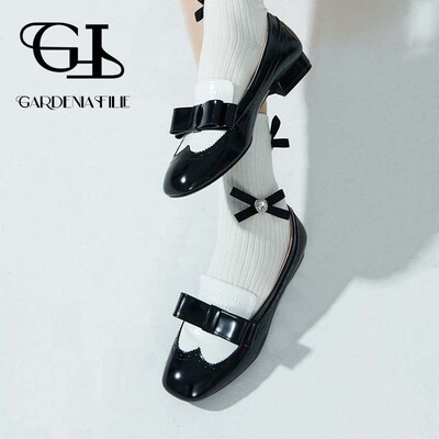 原创女鞋英伦布洛克复古拼色纯色