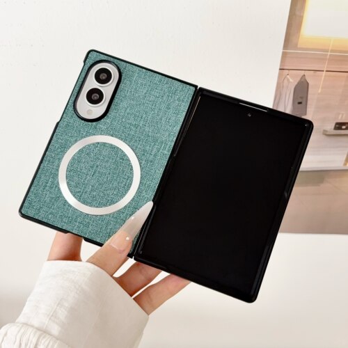 磁吸布纹前框后盖无中轴适用于三星zfold8折叠手机壳ZFold8Ultra新款SansungZFOLD6防手汗zfold7保护套54硬PC