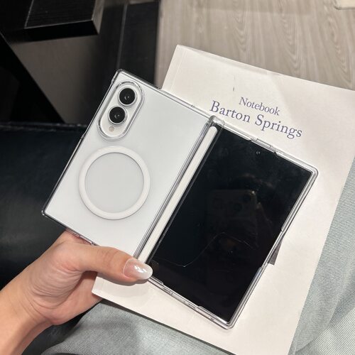 三件套磁吸充电适用三星zfold8折叠手机壳GalaxyZFold8新款前框后盖中轴zfold8ultra透明保护套ZFOLD76专用后