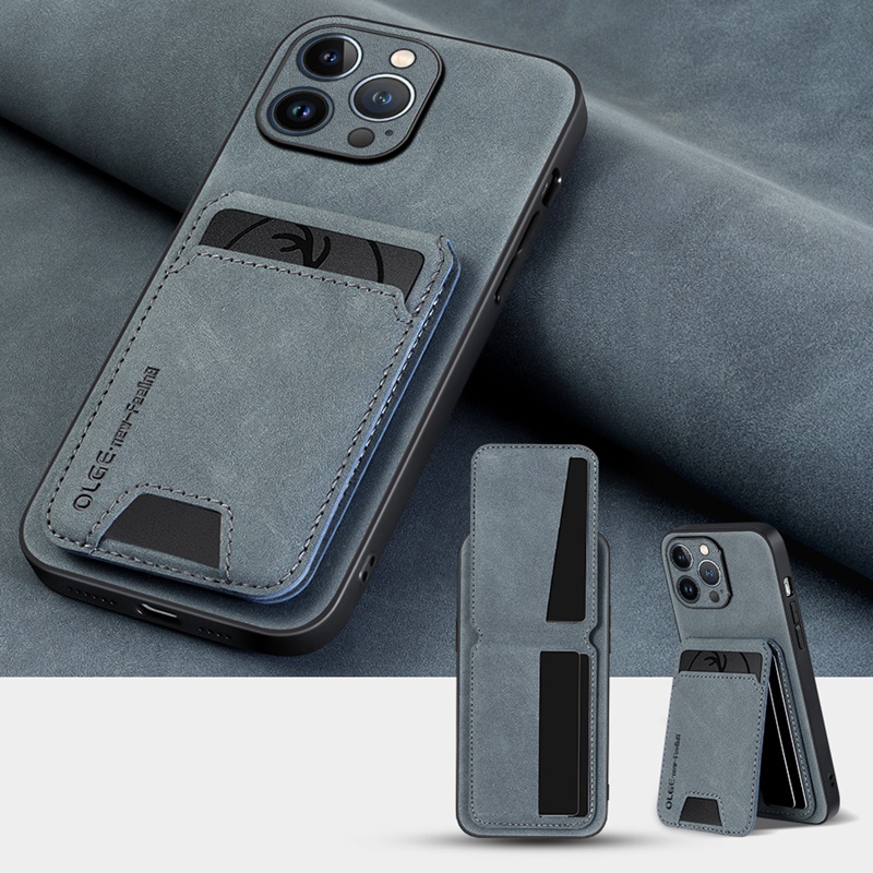 多功能卡包支架一体适用苹果17promax手机壳iPhone15plus卡包14pro零钱包13pm收纳12por钱包11羊巴皮男16外壳