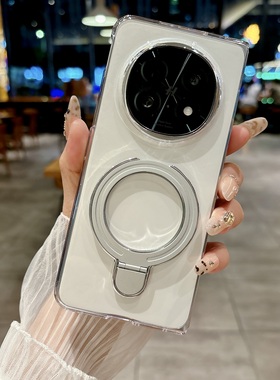 适用OPPO Find N5折叠屏手机壳2025蓝色透明带支架OPPO Find N5保护套创意高级感硬壳FindN3外壳全包超薄n5