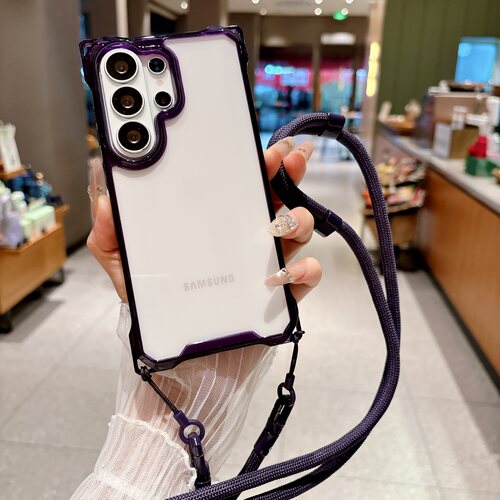 适用于三星s26ultra四角开孔手机壳s25挂绳斜挎可背S26+专用55保护套s23u防摔a17高级感16e透明GalaxyA572653