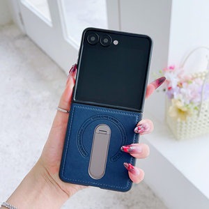 新款360旋转支架适用于三星GalaxyZFlip7手机壳Magsafa磁吸充电zflip7FE全包防摔FLIP6折叠flip5商务皮纹z4/3