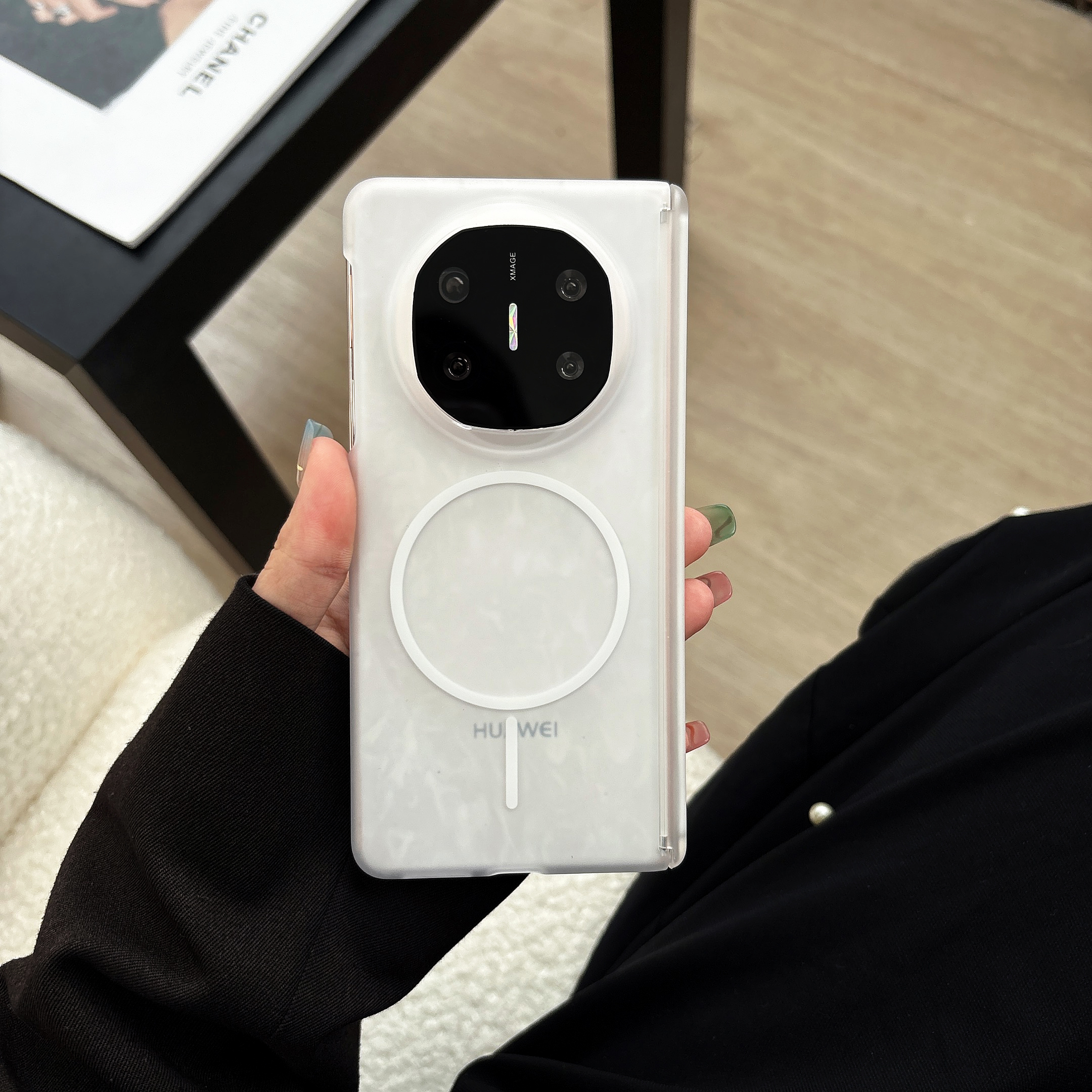 磁吸中轴全包适用于OPPOFindN5手机壳折叠屏n3新款保护套vivoxfold5全包防摔磨砂pc硬壳XFold3Pro外壳男女N3