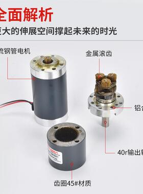 行星机减速电大矩24V调微型变速力马达XC60P速G60288S正反转12V齿